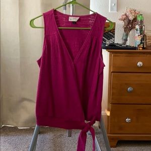 Fuchsia tank top with tie detail
